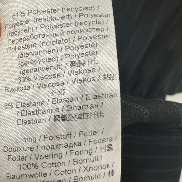 NWT GANNI + NET SUSTAIN pinstriped recycled-twill mini dress - Picture 14 of 16